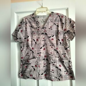 Health Pro Women's Patterned V-Neck Scrub Top